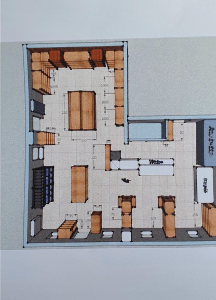 Le plan de la future boutique des Halles de Châtelais